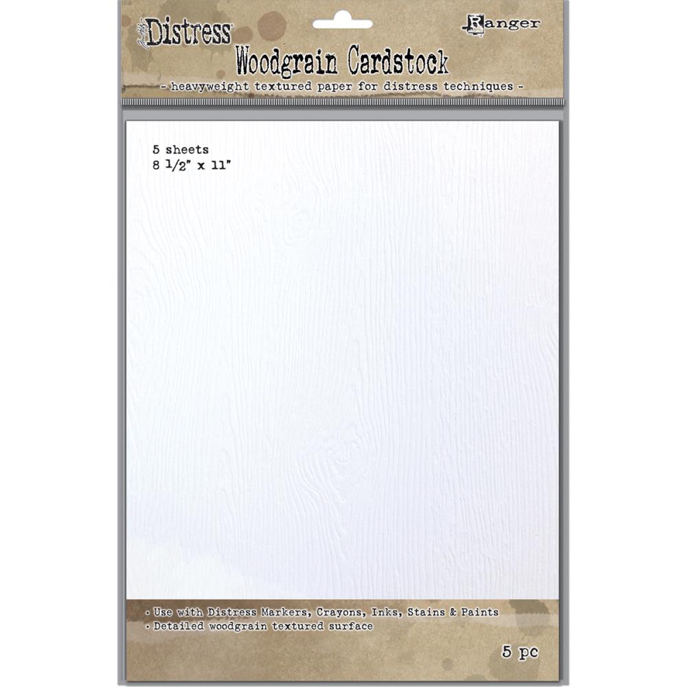 Tim Holtz Distress Woodgrain Cardstock pack - 5 sheets 8-1/2 x 11 inches