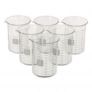 AquaPhoenix Beaker, Glass 1000mL - 6 pack - BK-1000-G-PK
