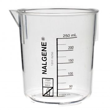 AquaPhoenix Beaker, Plastic 250mL - 6 pack - BK-4250-P-PK