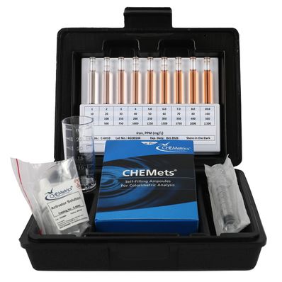 AquaPhoenix Iron (total & soluble) HR CHEMets® Test Kit (10-100 ppm) - K-6020D