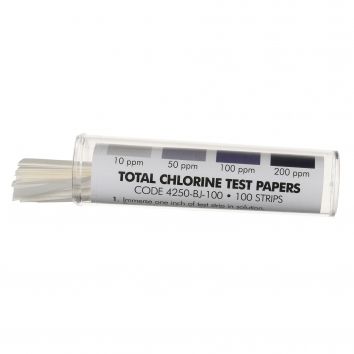 AquaPhoenix Test Strips: Chlorine, 1-200 ppm, 100 strips - 4250-BJ-100