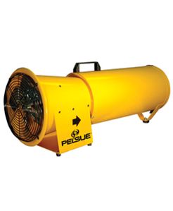 Pelsue Axial Blower, Metal Housing, 15' Hose/Canister attached, 12 Volt DC - 1475D