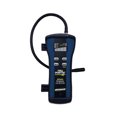 Bacharach Tru Pointe IR Refrigerant Leak Detector with probe, battery, AC & DC chargers, protective rubber boot w/magnet, 9 in. flexible probe extension and rigid needle probe (1/ea), 5 filters, 5 O-rings, instruction manual and hard carrying case - 0019-8200