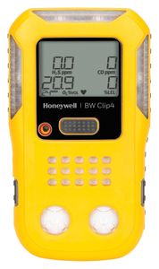 BW Technologies BW Clip4 4-Gas Detector (O2, LEL, H2S, CO), North American version - Yellow Housing