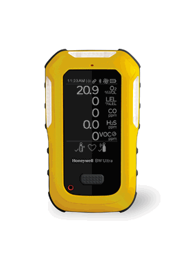 BW Technologies BW� Ultra 5-Gas Detector (O2, LEL, H2S, CO, VOCs) with Pump, Yellow Housing