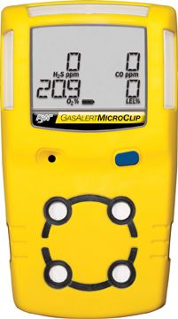 BW Technologies GasAlertMicroClip 2 Gas Detector O2, CO Yellow BW Technologies GasAlertMicroClip 2 Gas Detector O2, CO Yellow