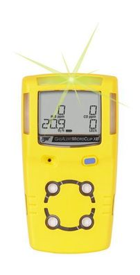 BW Technologies GasAlertMicroClip XL Detector, Oxygen (O2), Hydrogen Sulfide (H2S), Carbon Monoxide (CO) - Black Housing, BR Version (Brazil)