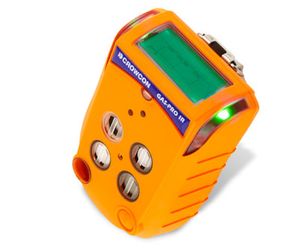 Crowcon Gas-Pro IR 4-Gas Confined Space Entry Monitor, SO2/O2/LEL IR CH4/PID, Non Pumped, includes Flow Plate and Multi Region PSU - GPF-0004-NU-A