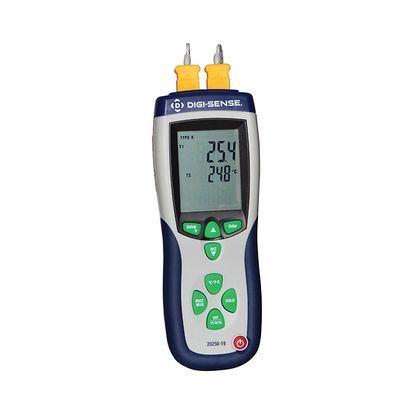 Digi-Sense 2 Input Data Logging Thermocouple Thermometer and NIST Traceable Calibration - WD-20250-19