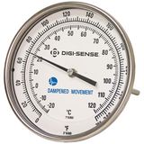 Digi-Sense Dampened Back-Con Bimetal Thermometer, 3 in. Dial, 2.5 in. L/0-250F/-20-120C - 90550-59