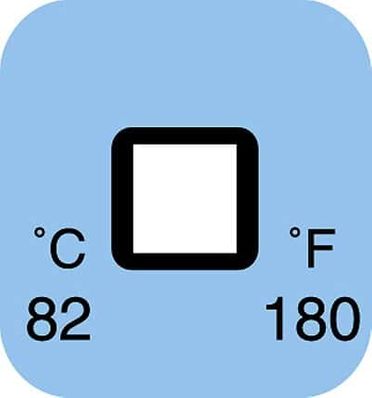 Digi-Sense Irreversible 1-Point Square Temperature Label, 180F/82C; 50/Pk - 90309-20