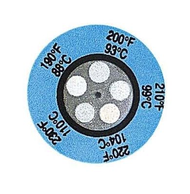 Digi-Sense Irreversible 5-Point Round Temperature Label, 340-380F/171-193C; 25/Pk - 90303-30