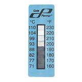 Digi-Sense Irreversible 5 to Point Vertical Temperature Label, 99 to 115蚌/37 to 46蚓; 10/Pk - 09035-09