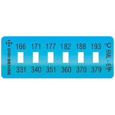 Digi-Sense Irreversible 6-Point Horizontal Temperature Label, 331-379F/166-193C; 10/Pk - 90308-96