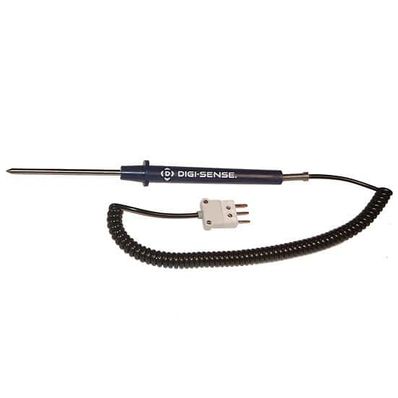 Digi-Sense Penetrationation RTD Probe 100 Ohm ANSI 3-Blade Connector, 4 in. L 5ft Coil Cord - 93831-85