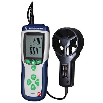 Digi-Sense Professional Vane Thermoanemometer with CFM/CMM and NIST Traceable Calibration - WD-20250-15