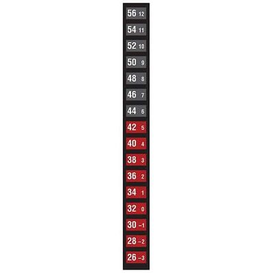 Digi-Sense Reversible 16-Point Vertical Temperature Label Black/Red, -3-13C/26-56F; 10/Pk - 09035-53