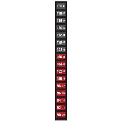 Digi-Sense Reversible 16-Point Vertical Temperature Label Black/Red, 32-49C/90-120F; 10/Pk - 09035-55