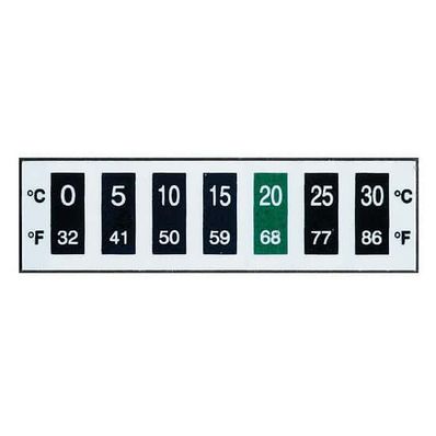 Digi-Sense Reversible 7-Point Horizontal Adhesive Temperature Label, 32-86F; 25/Pk - 90308-25