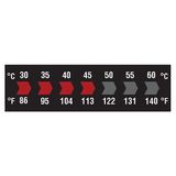 Digi-Sense Reversible 7-Point Horizontal Temperature Label Black/Red, 30-60C/86-140F; 10/Pk - 09035-51