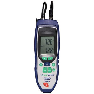 Digi-Sense RTD Thermometer, 2-Input Data Logging, NIST-Traceable Calibration - WD-20250-96 Digi-Sense RTD Thermometer, 2-Input Data Logging, NIST-Traceable Calibration - WD-20250-96
