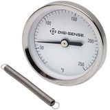 Digi-Sense ST221SS-1 Surface Thermometer, 2.5 in. Face, 1-Spring Pipe Mount, 0 to 250  F - 08107-25