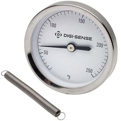 Digi-Sense Surface Thermometer, 2.5 in. Face, 1-Spring Pipe Mount, 0 to 500  F - 08107-26
