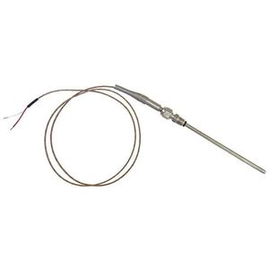 Digi-Sense Temperature Probe, Type J, 6 in. L, 1/8 in. Dia, Fiberglass, Stripped Leads - 90446-32