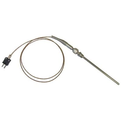 Digi-Sense Temperature Probe, Type J, 6 in. L, 1/8 in. Dia, PTFE, Mini-Connector - 90446-31
