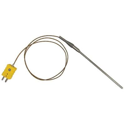 Digi-Sense Temperature Probe, Type K, 9 in. L, Fiberglass, Stainless Overbraid - 90446-58