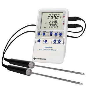 Digi-Sense Traceable Excursion-Trac Data Logging Thermometer with Calibration; 2 SS Probes - 94460-17