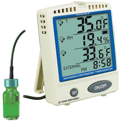 Digi-Sense Traceable Refrigerator/Freezer Digital Thermometer with Memory Card and Calibration - 37803-84 Digi-Sense Traceable Refrigerator/Freezer Digital Thermometer with Memory Card and Calibration - 37803-84
