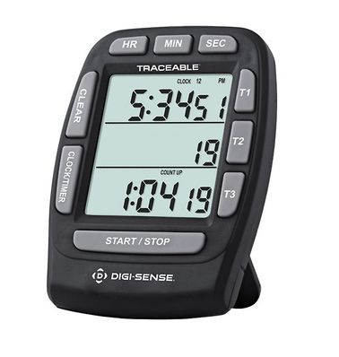 Digi-Sense Traceable Triple-Display Digital Clock/Timer with Calibration - 90225-39 Digi-Sense Traceable Triple-Display Digital Clock/Timer with Calibration - 90225-39