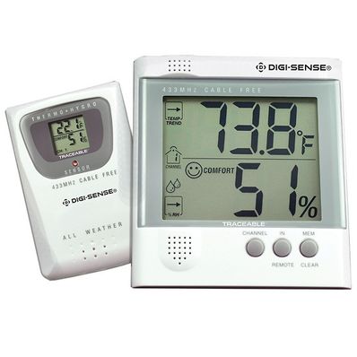 Digi-Sense Traceable Wireless Thermometer and Humidity Set with Calibration; 1 Remote Module - 94460-84 Digi-Sense Traceable Wireless Thermometer and Humidity Set with Calibration; 1 Remote Module - 94460-84