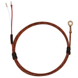 Digi-Sense Type J Economic Bolt On Thermocouple Probe #6 Screw 12 in. Fiberglass Ext. Grounded Junction - 18526-21