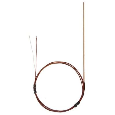 Digi-Sense Type J Economic Hollow Thermocouple Probe 6 in. L, 36 in. E x t 24 Awg .125 Dia, Ungrounded Junction - 18525-55