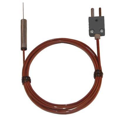 Digi-Sense Type-J Hypodermic Probe Mini-Connector, 2.25 in. L .063 Dia Grounded 2.5ft FEP Cable - 08505-89