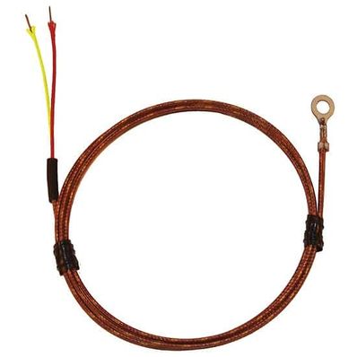 Digi-Sense Type K Economic Bolt On Thermocouple Probe #8 Screw 24 in. Fiberglass Ext. Grounded Junction - 18526-35