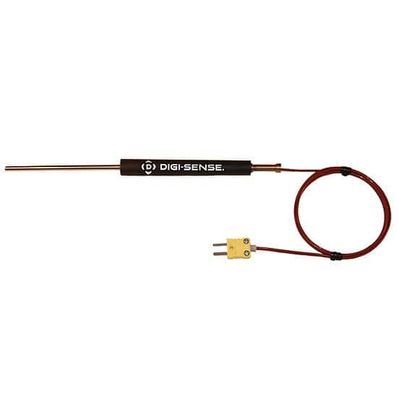 Digi-Sense Type K Economic Handle Thermocouple Probe with Mini-Connector, 6 in. L, 36 in. E x t FEP .188 Dia, Grounded - 18526-02 Digi-Sense Type K Economic Handle Thermocouple Probe with Mini-Connector, 6 in. L, 36 in. E x t FEP .188 Dia, Grounded - 18526-02