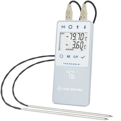 Digi-Sense Ultra-Low Temperature Data Logger with TraceableLIVE Wireless Capability and Calibration; 2 Probes - WD-18000-28