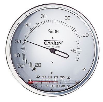 Digi-Sense Wall Mount Thermo-Hygrometer with Glass Thermometer - WD-03313-70