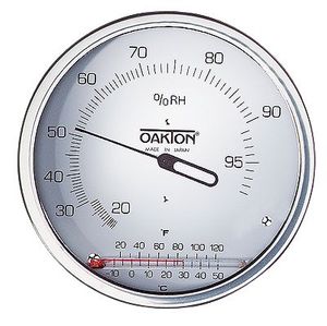 Digi-Sense Wall Mount Thermo-Hygrometer with Glass Thermometer - WD-03313-70 Digi-Sense Wall Mount Thermo-Hygrometer with Glass Thermometer - WD-03313-70