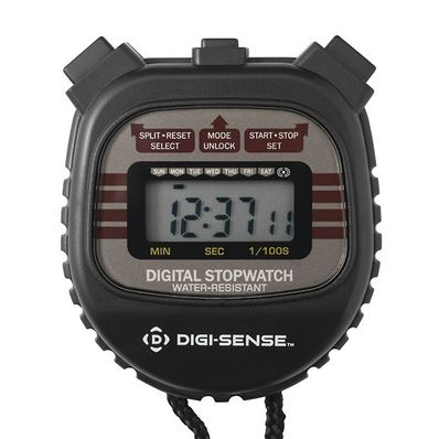 Digi-Sense Waterproof/Shock-Resistant Digital Stopwatch with Calibration - 35002-13