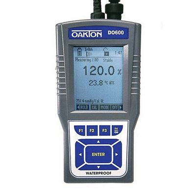 Oakton DO 600 Portable Waterproof Dissolved Oxygen Meter with Probe, with NIST Traceable Certificate of Calibration - WD-35441-01