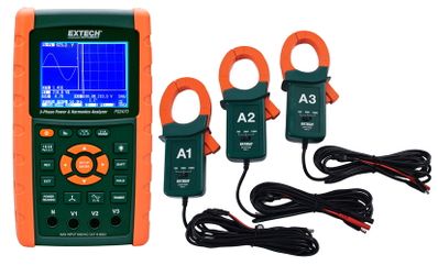 Extech 1200A 3-Phase Graphical Power Analyzer/Datalogger Kit - PQ3470-12