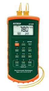 Extech 421509 7 Thermocouple Dual Input Datalogger with Alarm