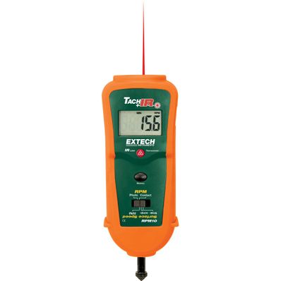 Extech RPM10 Photo/Contact Tachometer with built-in InfraRed Thermometer