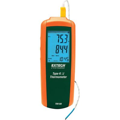 Extech TM100 Type K/J Single Input Thermometer with NIST Extech TM100 Type K/J Single Input Thermometer with NIST