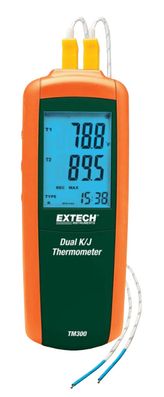 Extech TM300 Type K/J Dual Input Thermometer with NIST Extech TM300 Type K/J Dual Input Thermometer with NIST