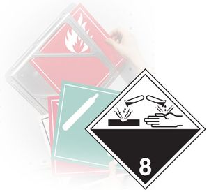 GHS Tagboard Class 8 Corrosives Placard (10.75" x 10.75") - TT800TB